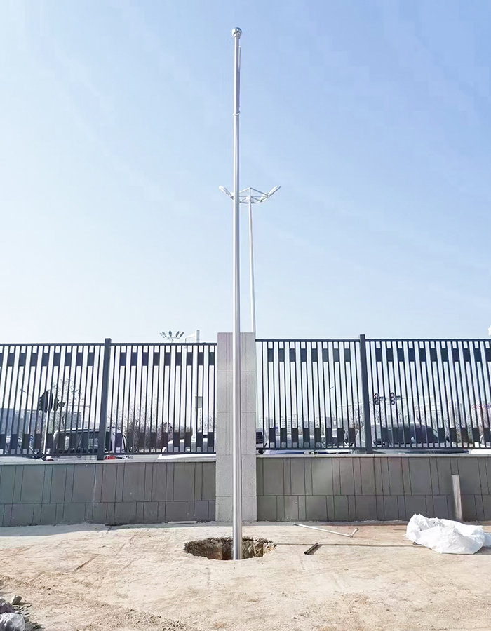 Conical stainless steel hand-cranked liftpole Conical stainless steel hand-cranked liftpole
