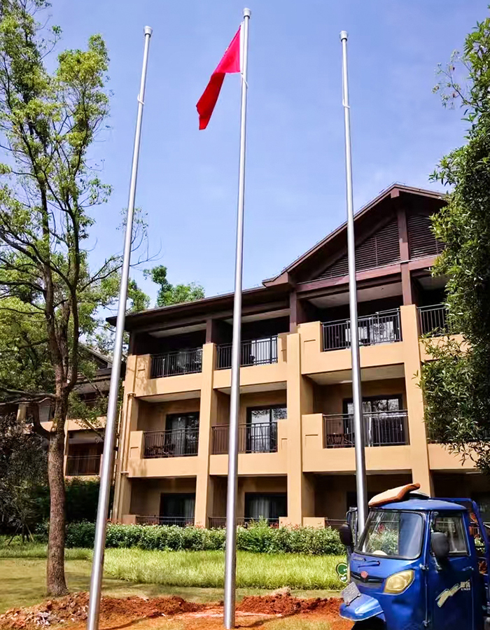 Conical stainless steel intelligent electric lifting flagpole Conical stainless steel intelligent electric lifting flagpole