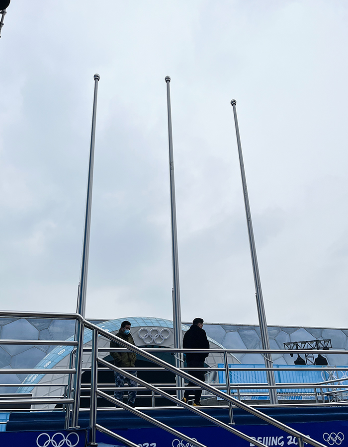 Hindi kinakalawang na asero pahalang na parangal na flagpole Hindi kinakalawang na asero pahalang na parangal na flagpole