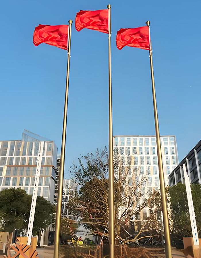 High-end na titanium conical intelligent lifting flagpole High-end na titanium conical intelligent lifting flagpole